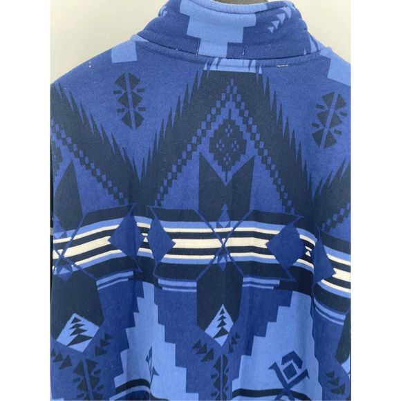 Polo Ralph Lauren Pullover Sweatshirt Men Large SouthwestFleece Mockneck Blue - Picture 12 of 12